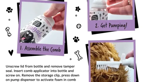 BugaLugs 2 in 1 Lavender & Chamomile Detangling Foam Comb for Dogs & Cats Успокояваща Пяна за Разресване 2в1 с Гребен 150ml - 2
