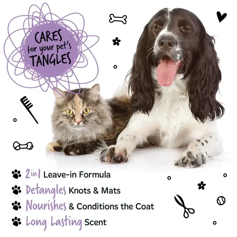 BugaLugs 2 in 1 Lavender & Chamomile Detangling Foam Comb for Dogs & Cats Успокояваща Пяна за Разресване 2в1 с Гребен 150ml - 1